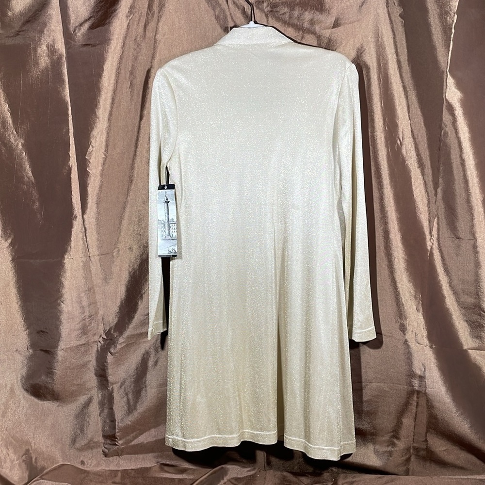 Kenar Gold Sparkle Midi Dress Jacket Set Holiday Party NWT - Picture 3 of 9